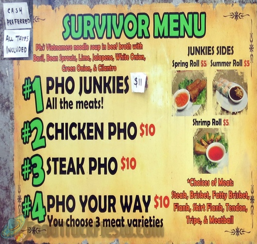 pho junkies menu